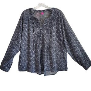 Vince Camuto Floral Pintuck Blouse